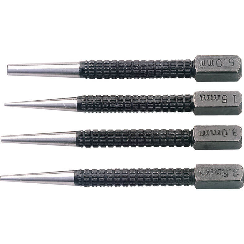 Draper 4 Piece Nail Punch Set Nail Punches