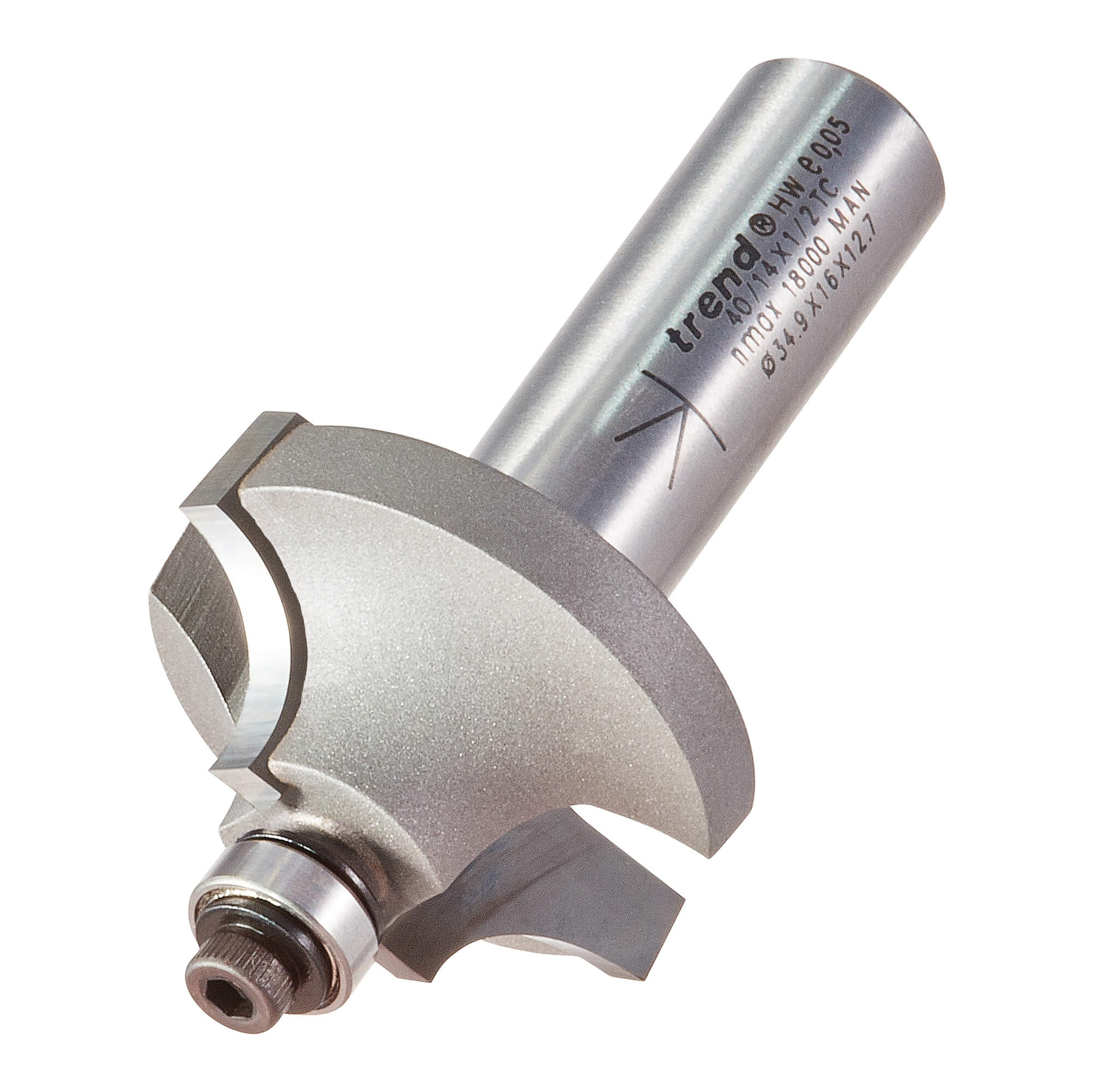 Photo of Trend Large Step Ovolo Rounding Over Bearing Guided Router Cutter 35mm 16mm 1/2