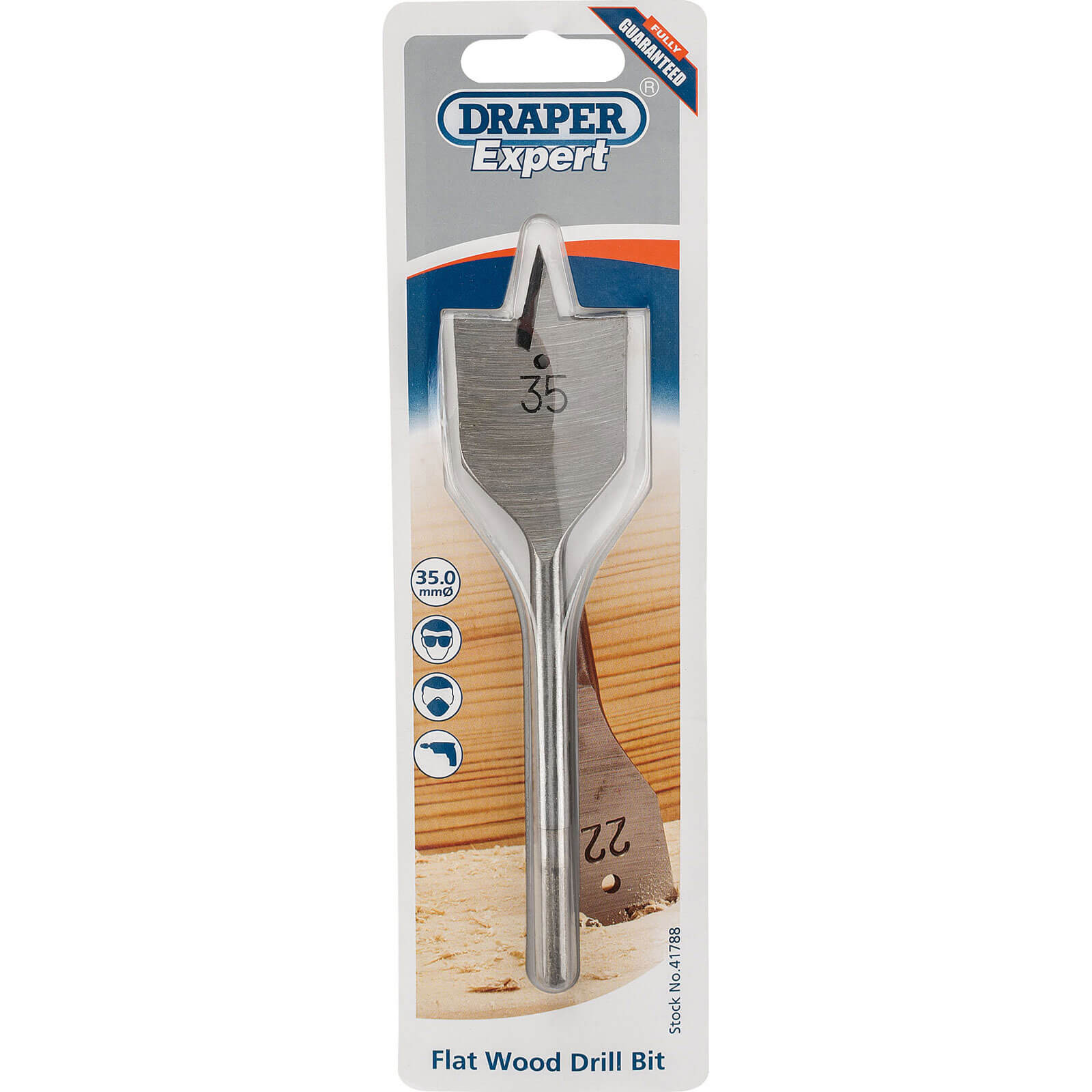 Photo of Draper Expert Flat Wood Drill Bit 35mm 150mm