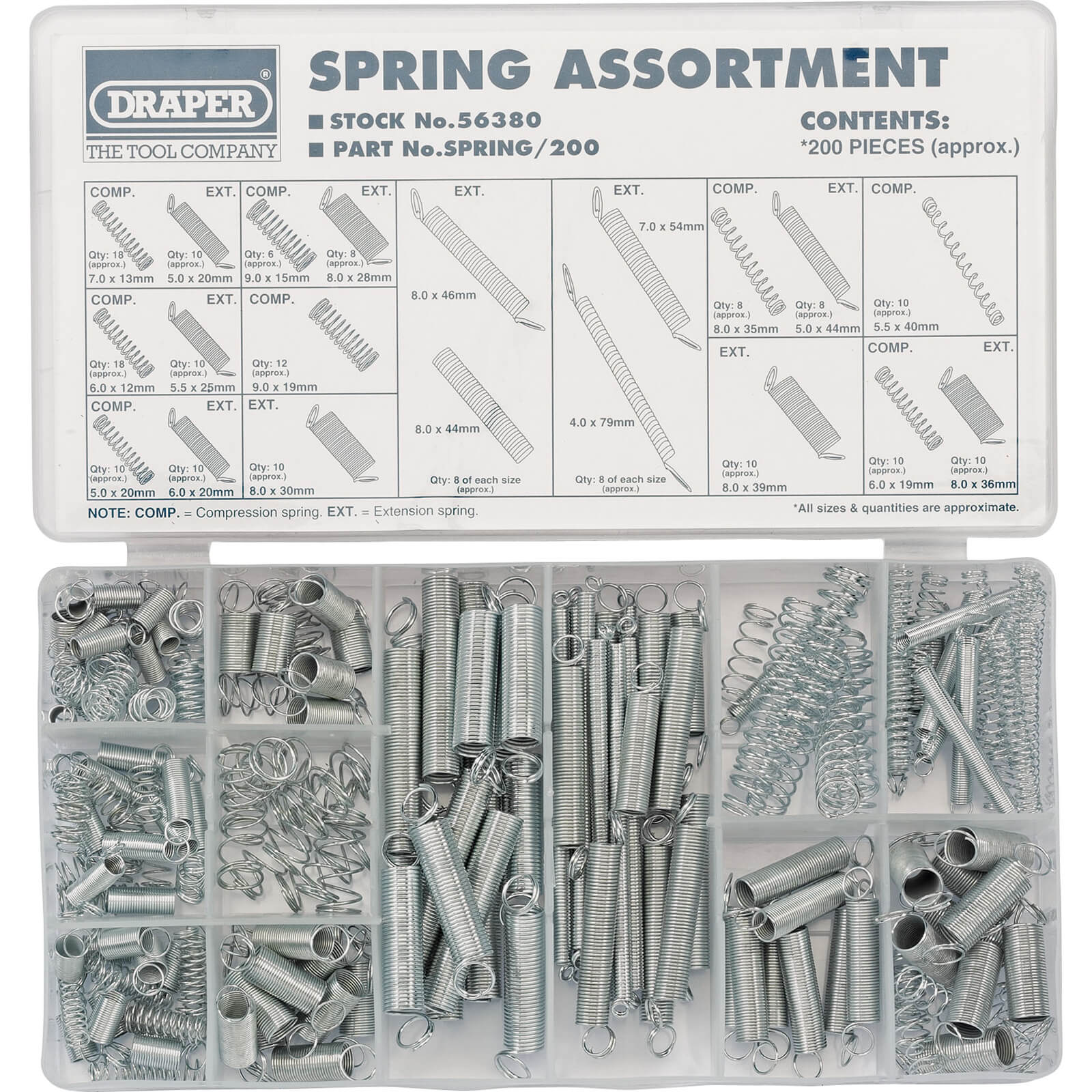 Photo of Draper 200 Piece Compression And Extension Spring Assortment