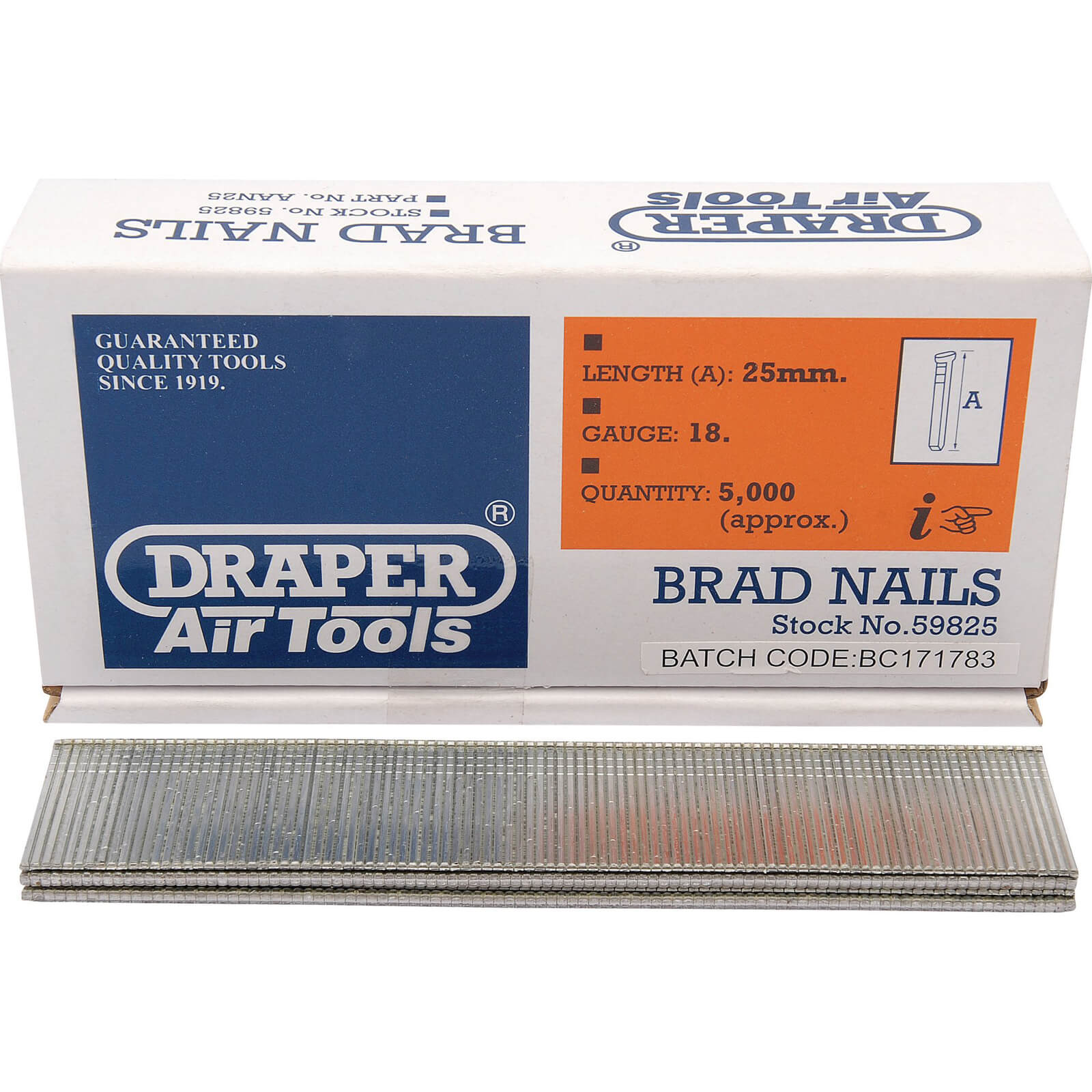 Photo of Draper 18 Gauge Brad Nails 25mm Pack Of 5000