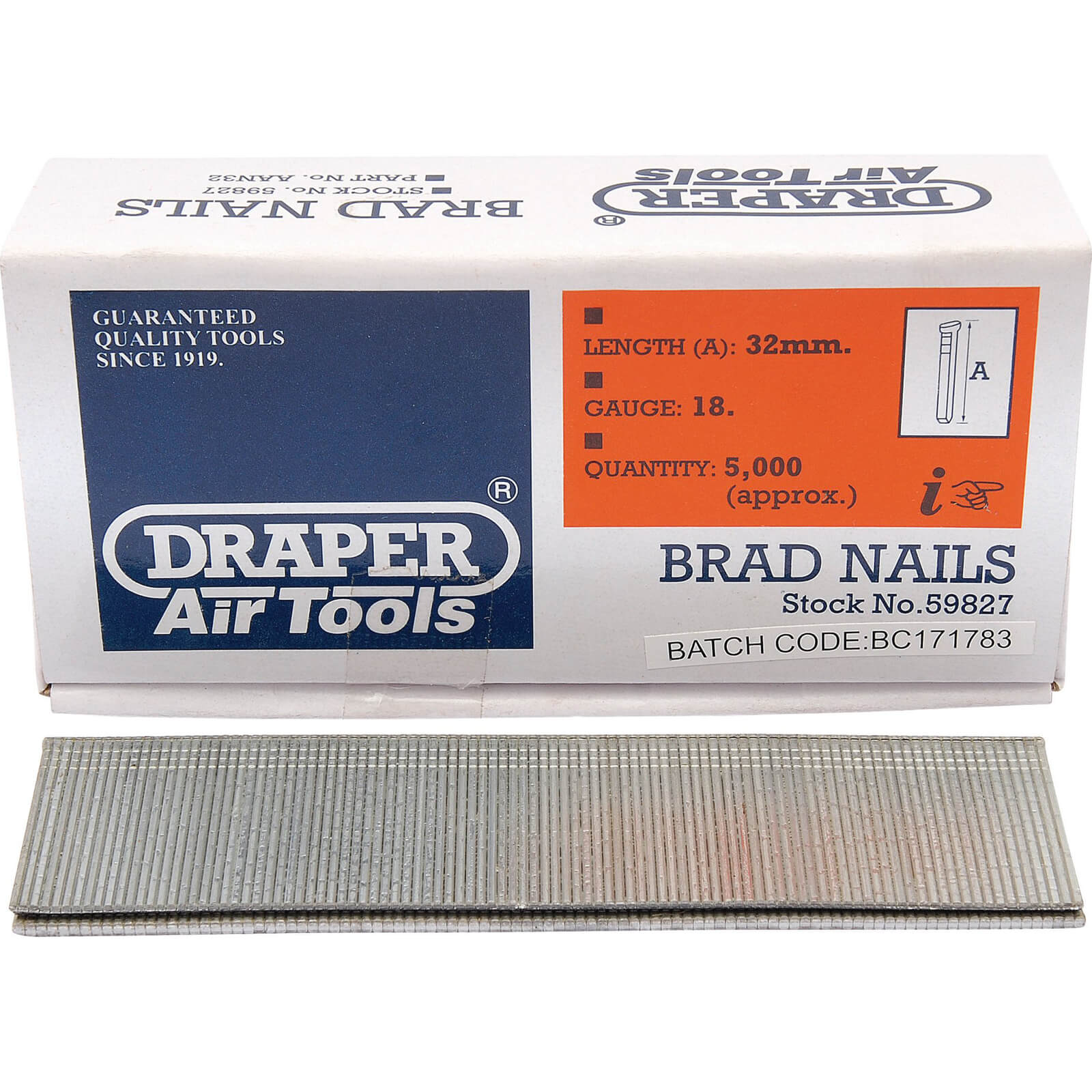 Photo of Draper 18 Gauge Brad Nails 32mm Pack Of 5000