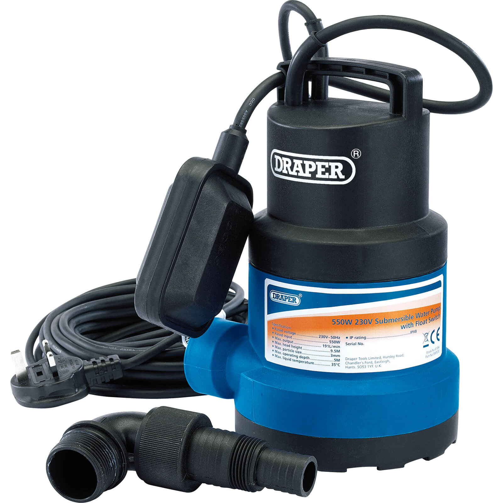 Photo of Draper Swp200 Submersible Dirty Water Pump 240v
