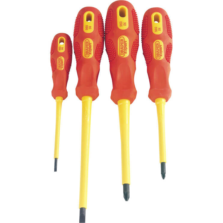 Photo of Draper Expert 4 Piece Insulated Slotted And Pozi Screwdriver Set