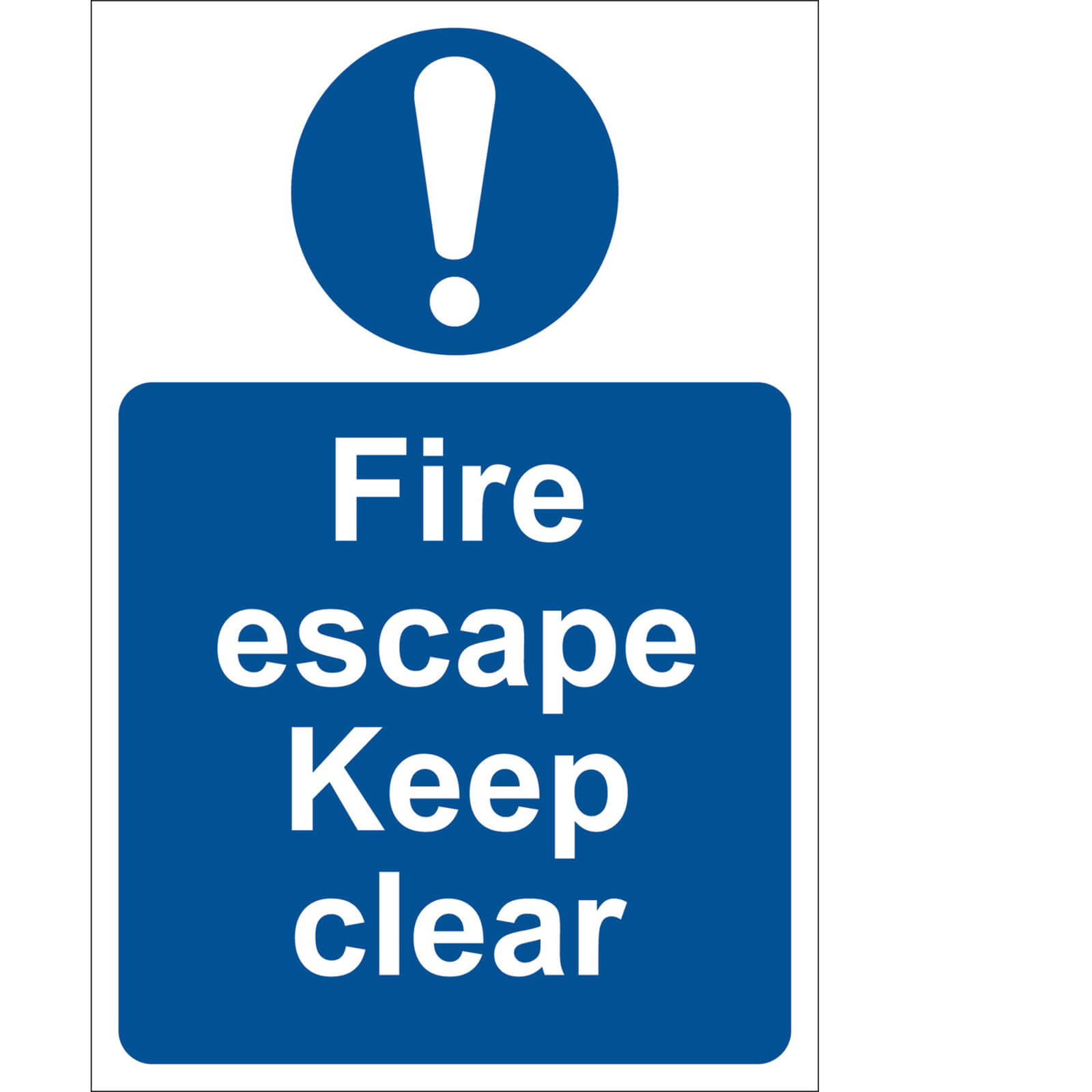 Photo of Draper Fire Escape Keep Clear Sign 200mm 300mm Standard