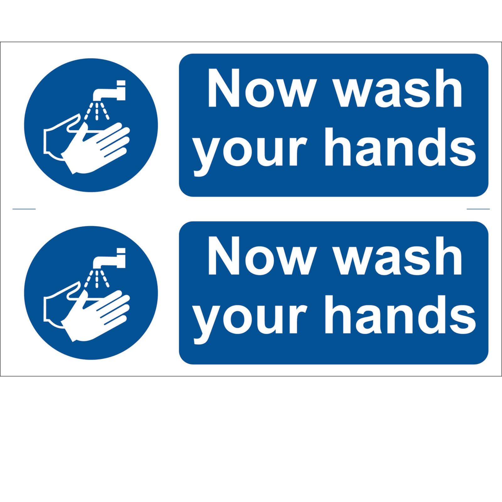 Photo of Draper Now Wash Your Hands Sign Pack Of 2 300mm 100mm Standard
