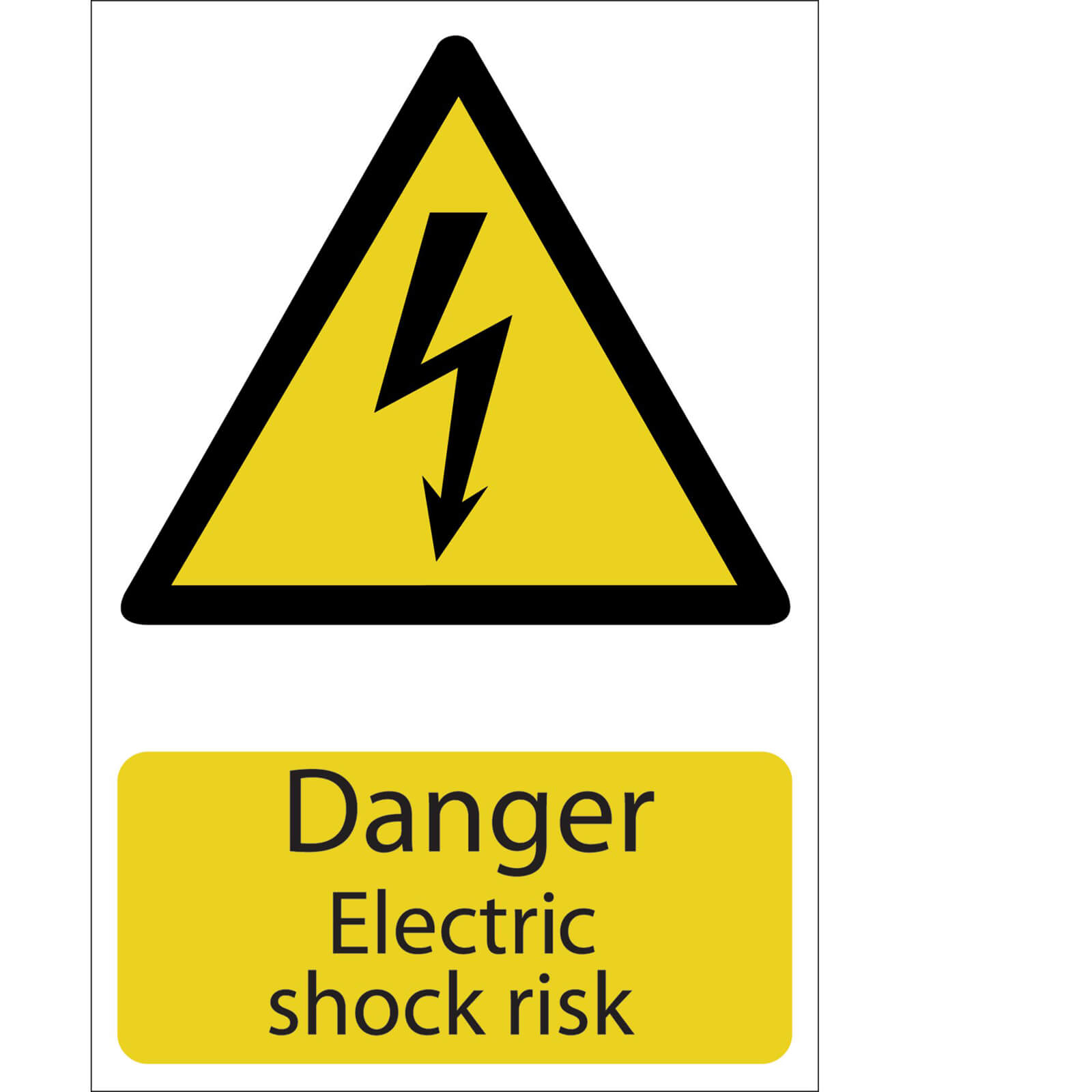 Photo of Draper Danger Electric Shock Risk Sign 200mm 300mm Standard