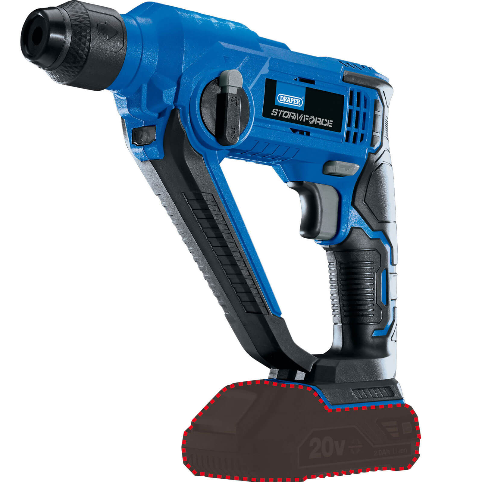 Photo of Draper Csds20sf Storm Force 20v Cordless Sds Plus Rotary Hammer Drill No Batteries No Charger No Case