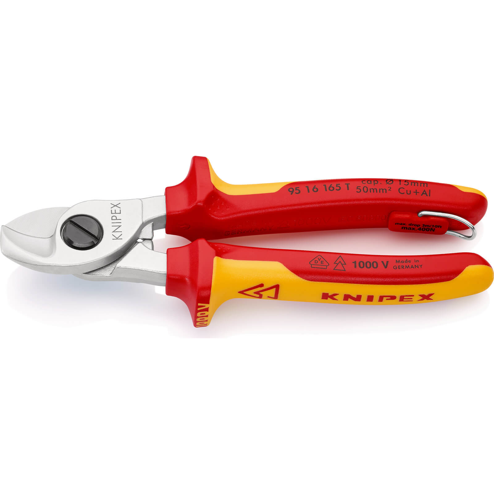 Photo of Knipex 95 16 Vde Insulated Tethered Cable Shears Pliers 165mm