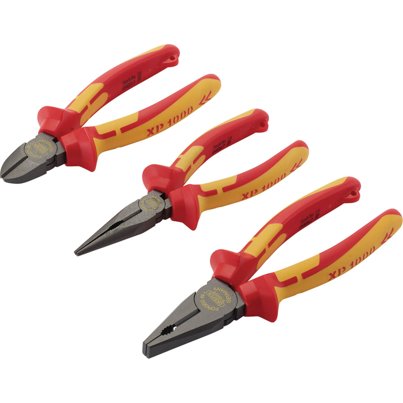 Photo of Draper 3 Piece Xp1000 Vde Insulated Tethered Pliers Set