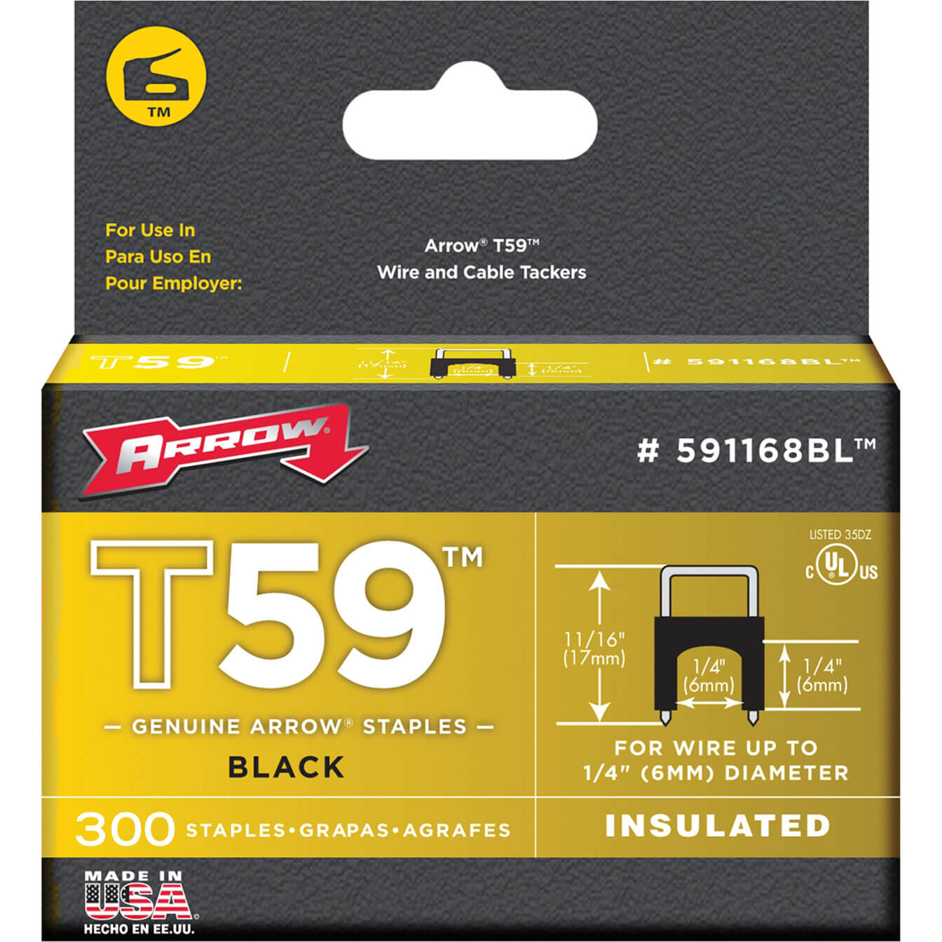 Photo of Arrow T59 Insulated Staples 6mm Black Pack Of 300