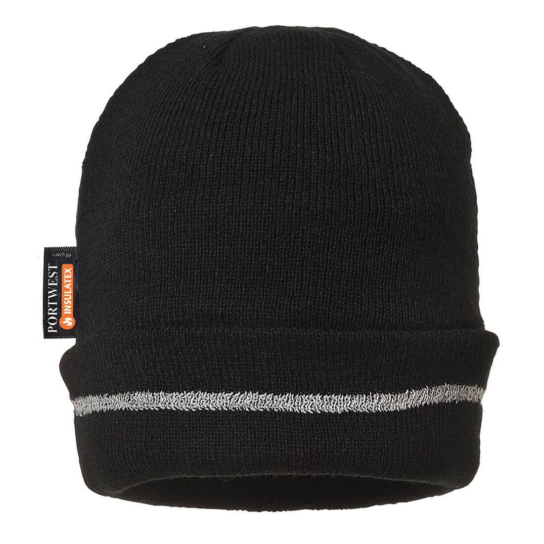 Photo of Portwest Reflective Trim Knit Hat Black One Size