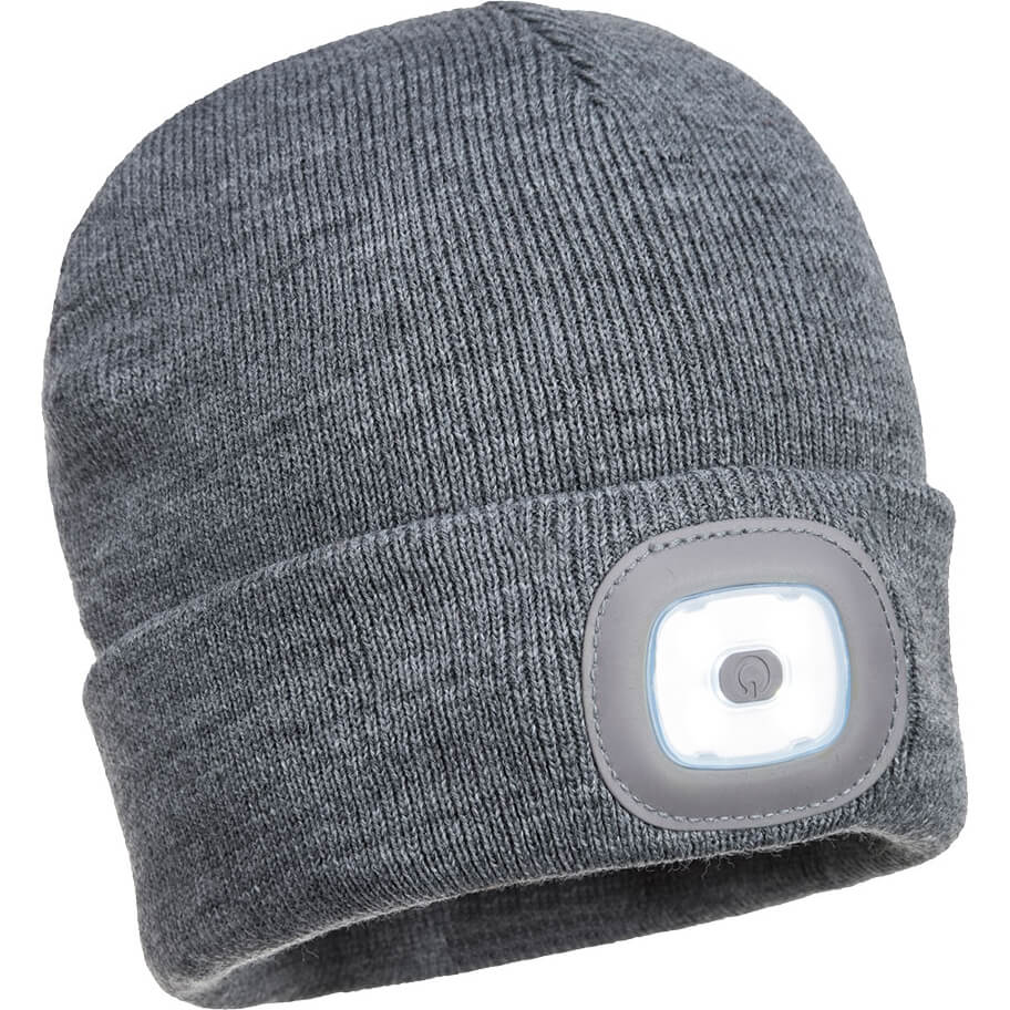 Photo of Beanie Hat With Rechargeable Twin Led Head Light Grey