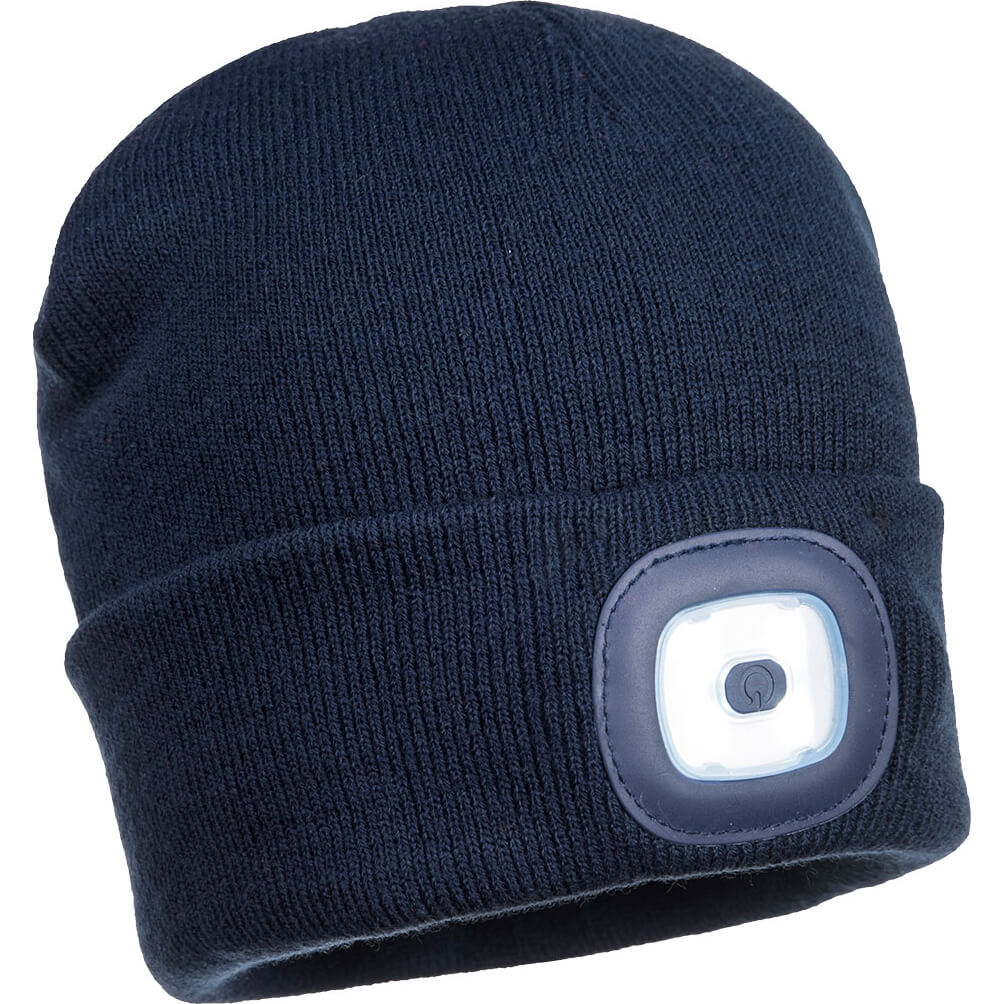 Photo of Beanie Hat With Rechargeable Twin Led Head Light Navy Blue