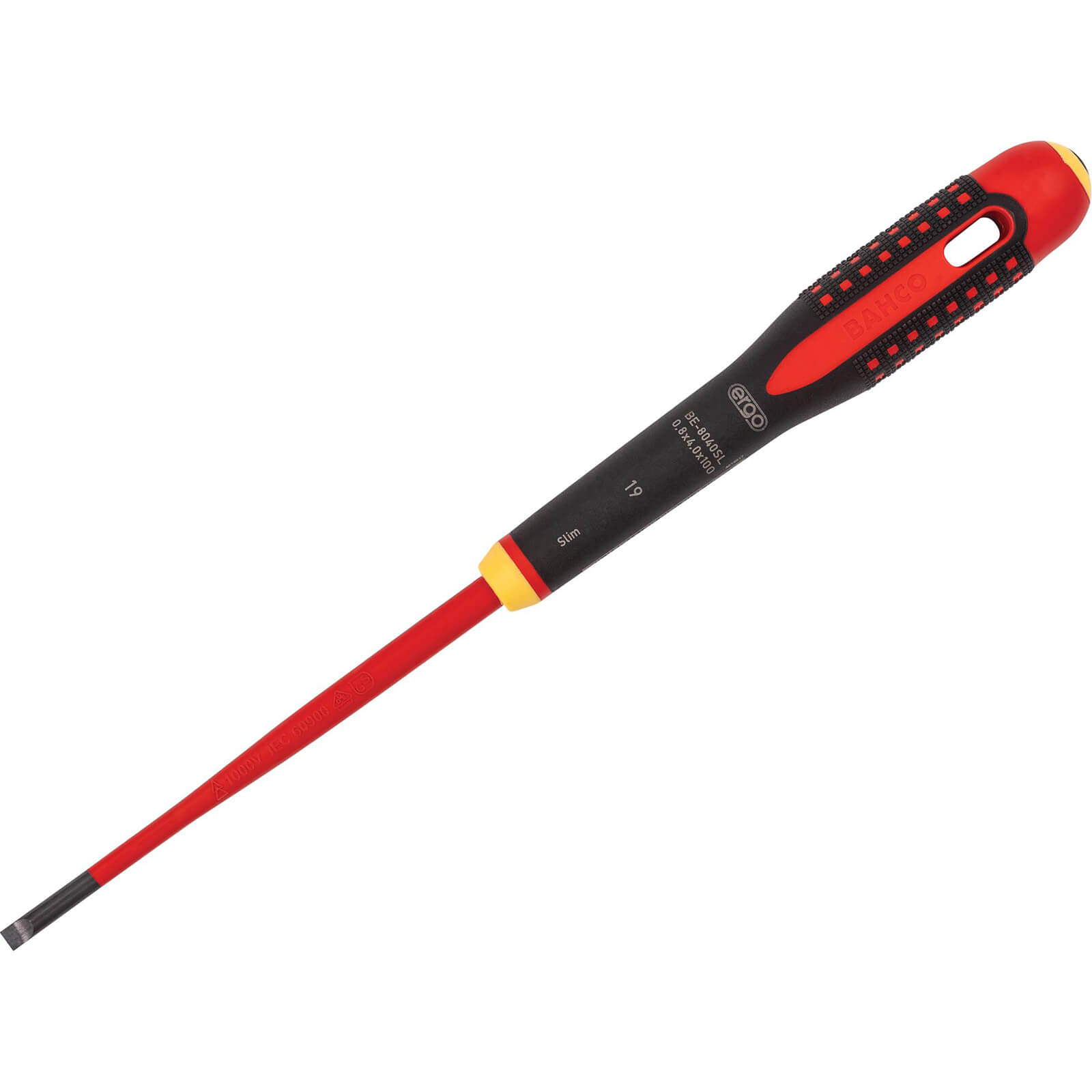Photo of Bahco Ergo Slim Vde Insulated Slotted Screwdriver 6.5mm 150mm