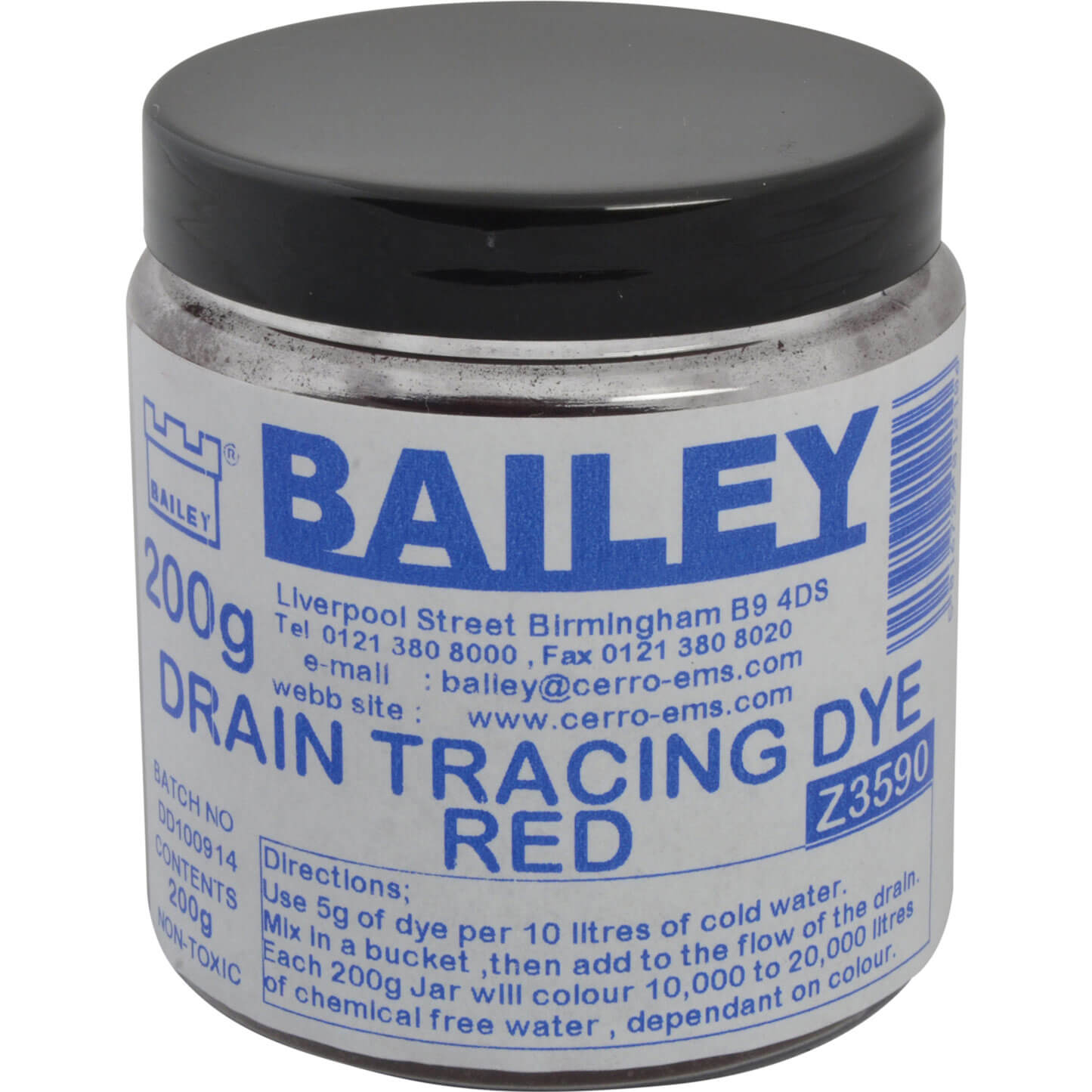 Photo of Bailey Drain Tracing Dye Red 200g