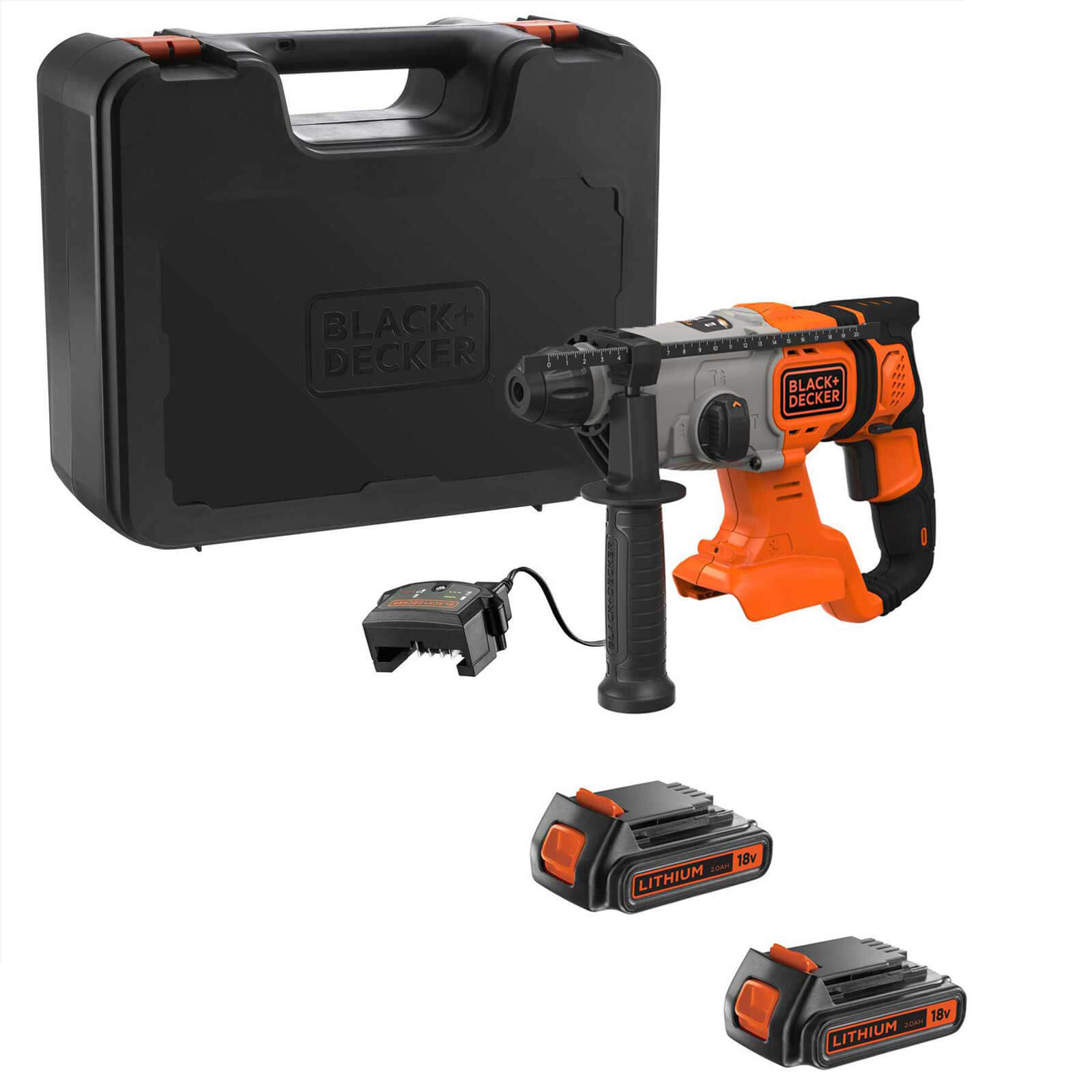 Photo of Black And Decker Bcd900 18v Cordless Sds Plus Hammer Drill 2 X 2ah Li-ion Charger Case