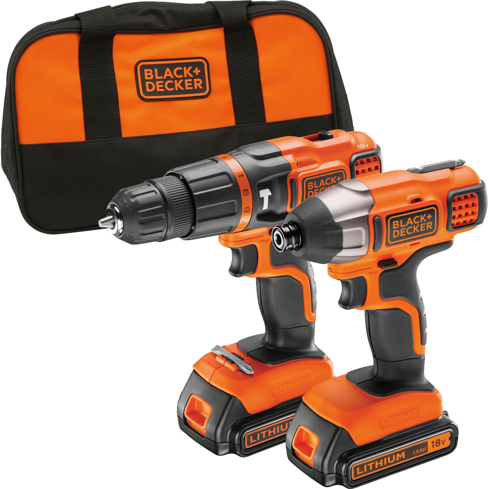 Black & Decker Cordless Drill Drive 18V Lithium Ion with 1.5Ah