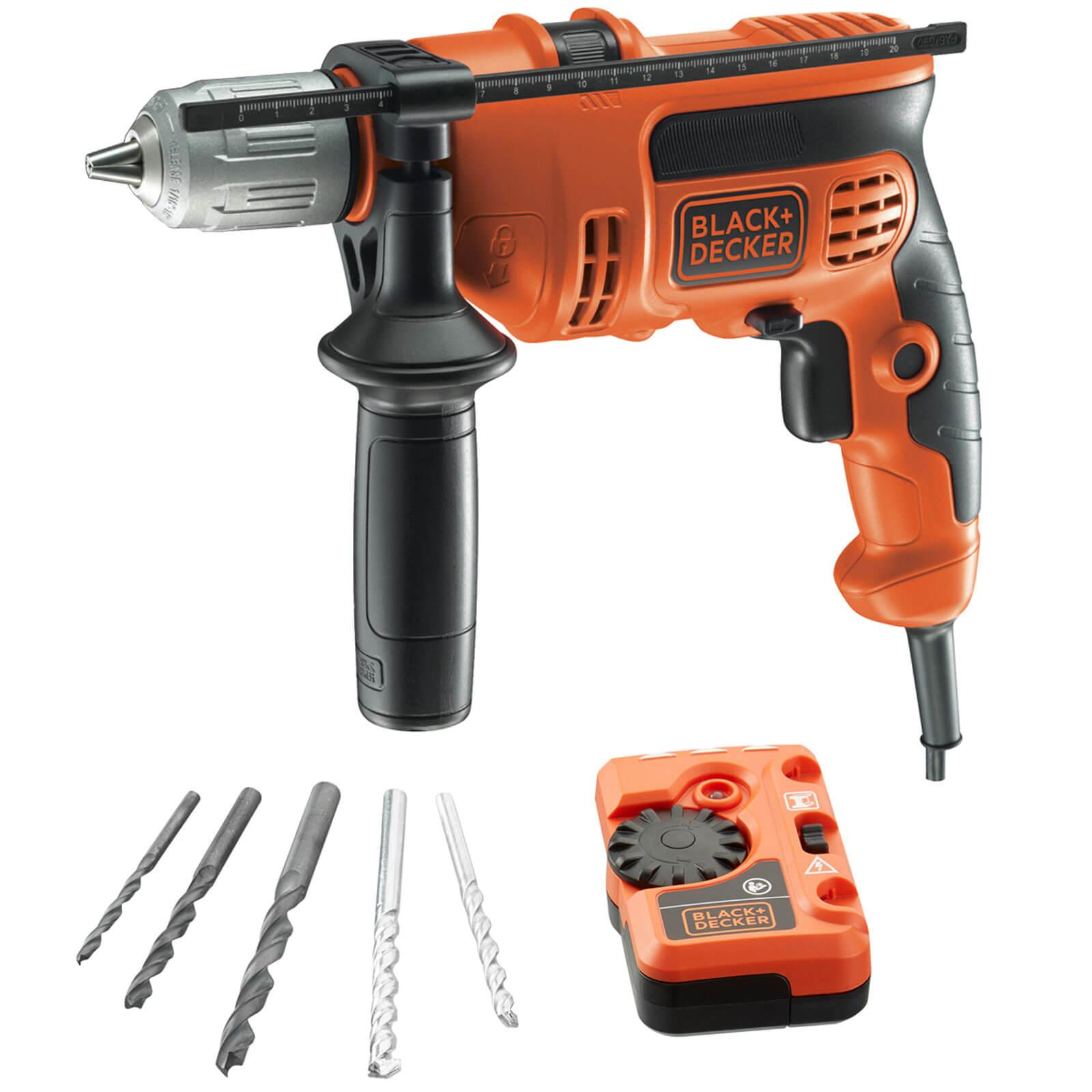 Black and Decker CD714EDSK Electric Hammer Drill with Detector and Bit