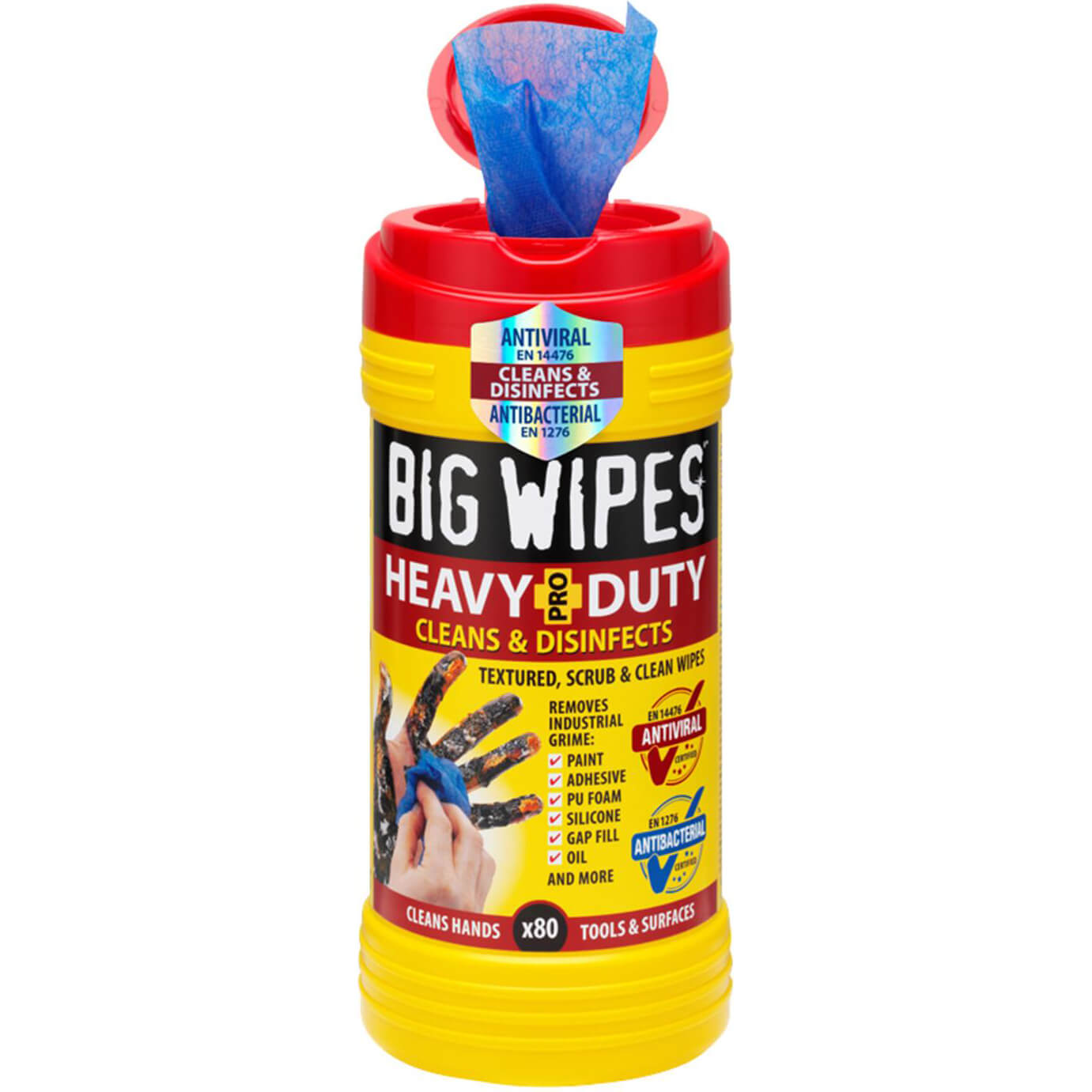 Photo of Big Wipes Red Top 4x4 Heavy Duty Hand Cleaners Pack Of 80