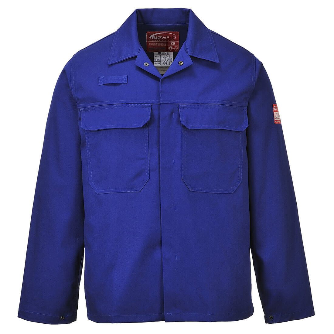 Photo of Biz Weld Mens Flame Resistant Jacket Royal Blue L