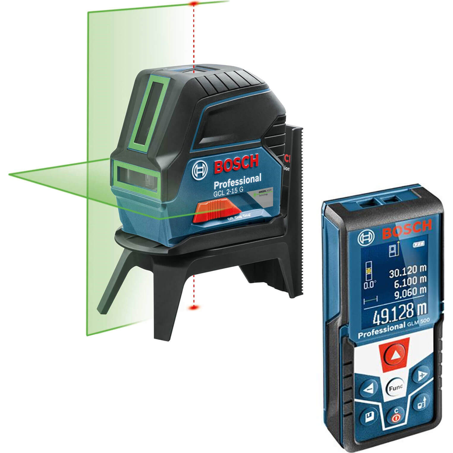 Photo of Bosch Gcl 2-15 Green Self Levelling Laser Level & Glm500 Laser Measure Kit