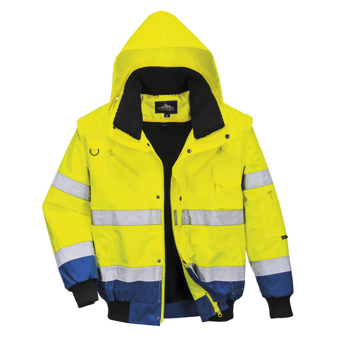 Photo of Oxford Weave 300d Class 3 Hi Vis Contrast Bomberjacket Yellow / Royal Blue 3xl