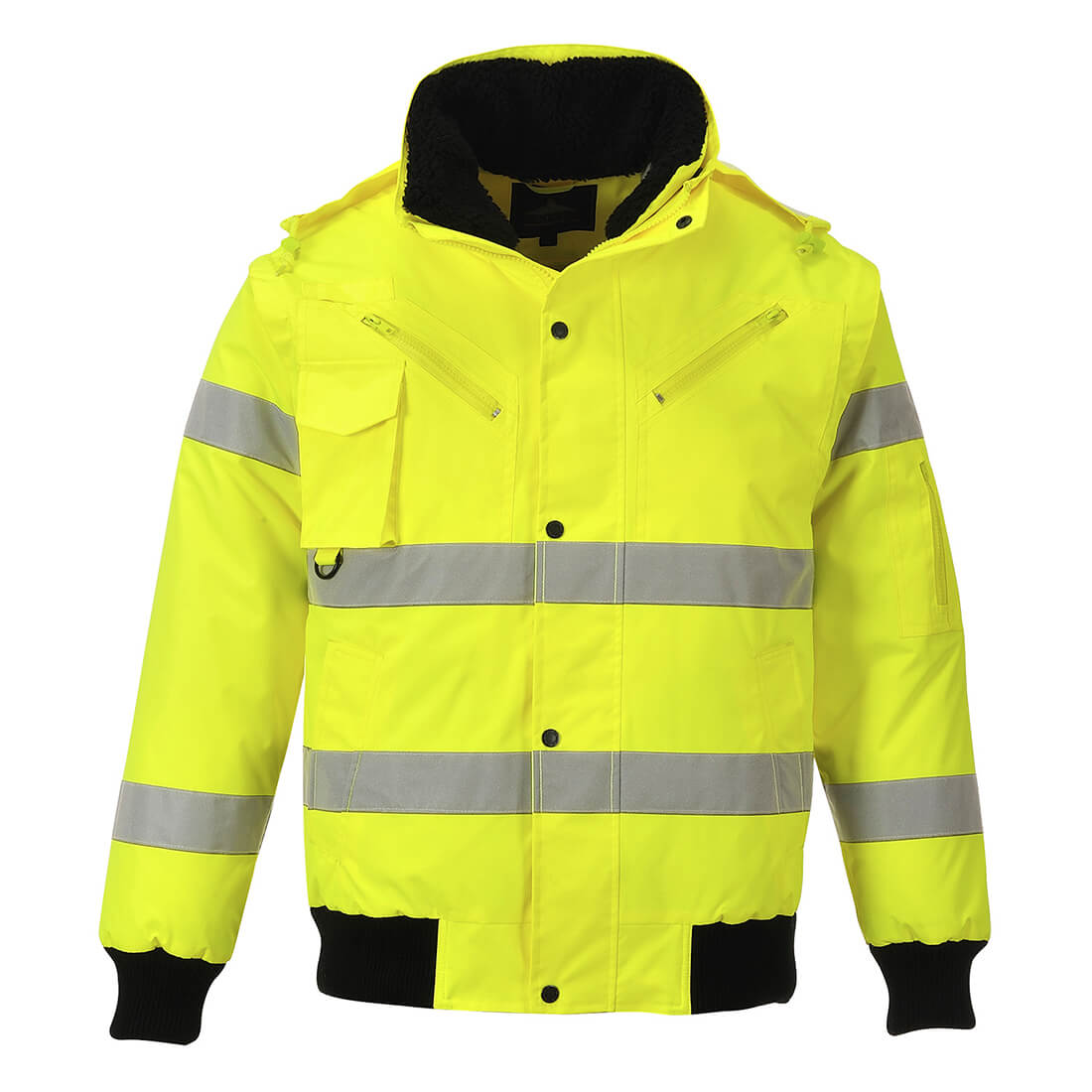 Photo of Oxford Weave 300d Class 3 Hi Vis Bomber Jacket Yellow M