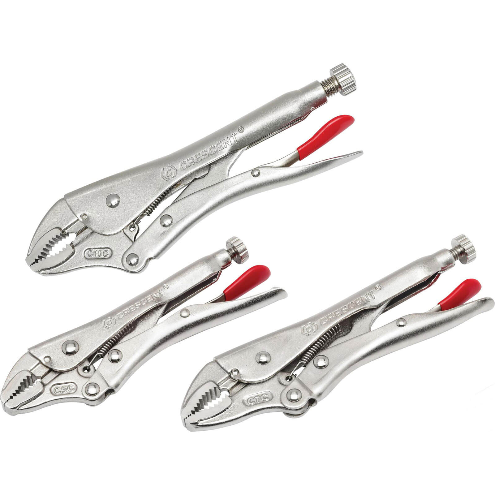 Photo of Crescent 3 Piece Curved Jaw Locking Pliers With Wire Cutter Set