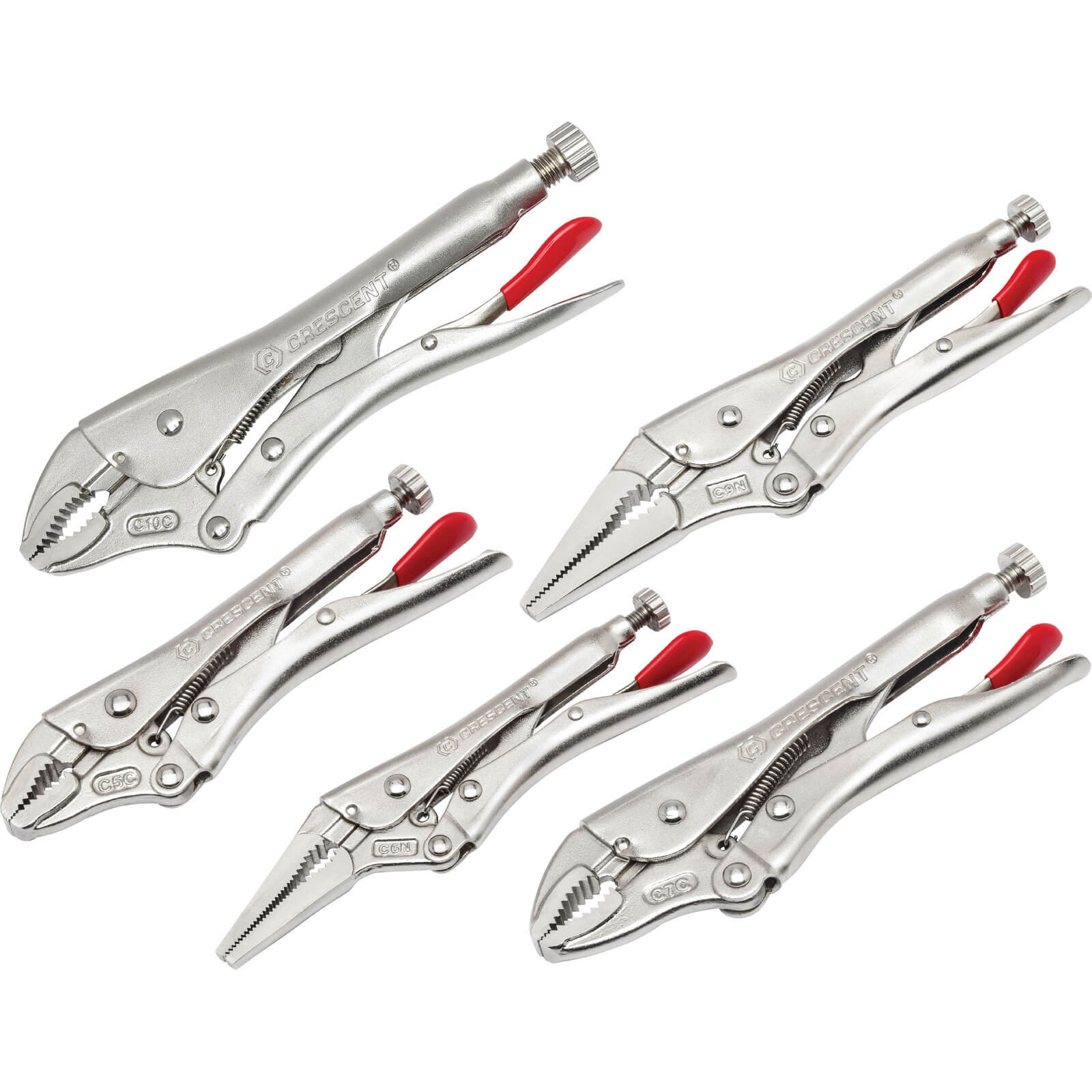 Photo of Crescent 5 Piece Locking Pliers With Wire Cutter Set