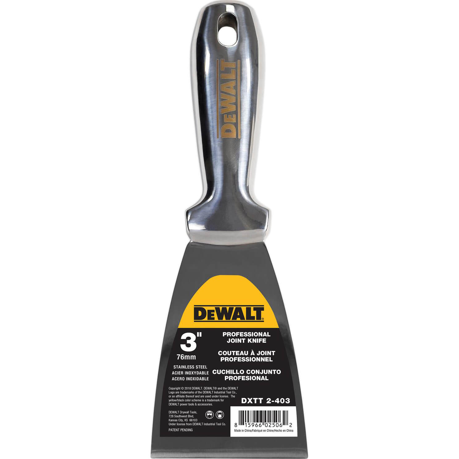 Photo of Dewalt Stainless Steel Dry Wall Jointing And Filling Knife 75mm