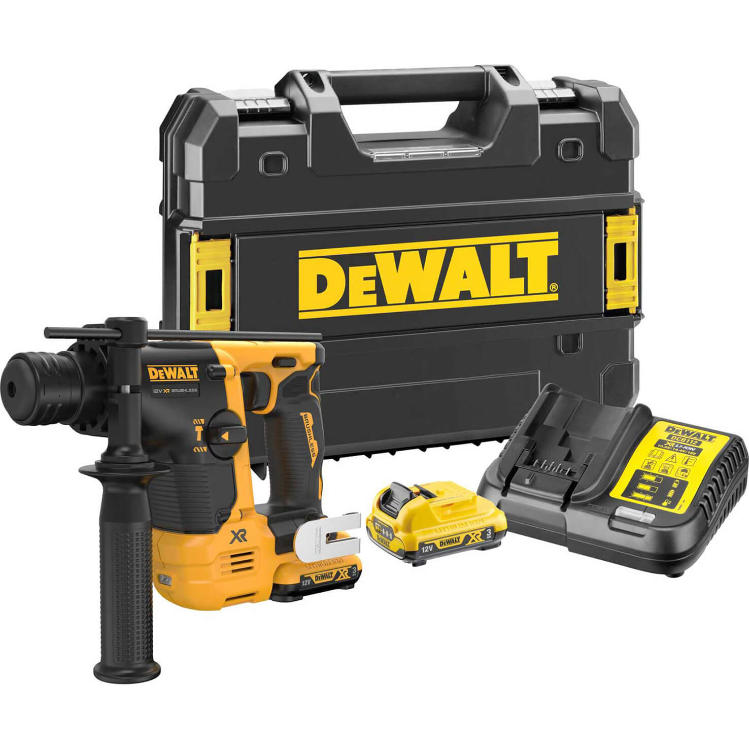 Photo of Dewalt Dch072 12v Xr Cordless Brushless Ultra Compact Sds Plus Hammer 2 X 3ah Li-ion Charger Case