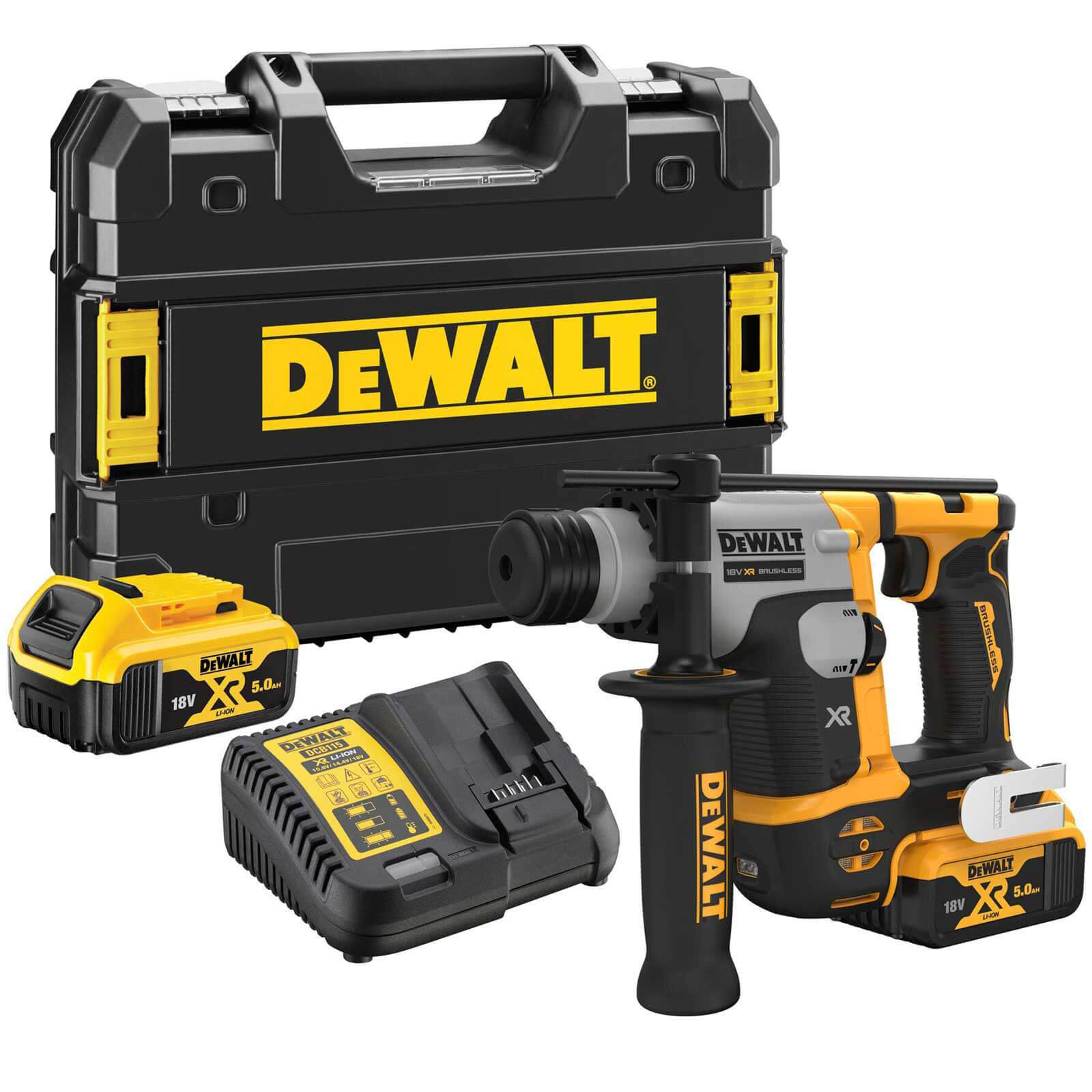 Photo of Dewalt Dch172 18v Xr Cordless Brushless Compact Sds Plus Hammer Drill 2 X 5ah Li-ion Charger Case