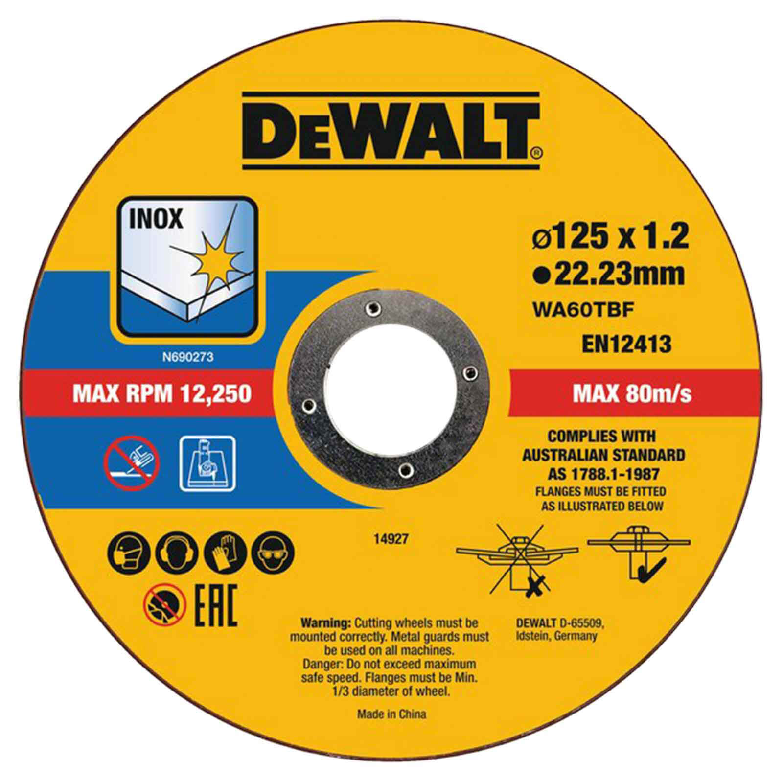 Photo of Dewalt Thin Stainless Steel Cutting Disc 125mm Pack Of 10