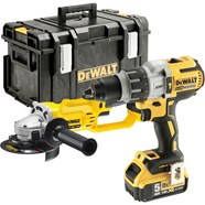 DeWalt DCK278P2 18v Cordless XR Brushless Combi Drill And Angle Grinder 