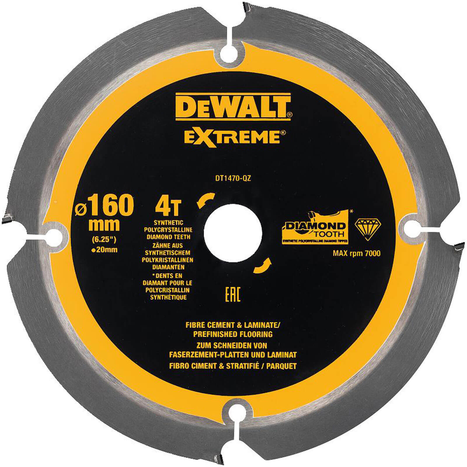 Photo of Dewalt Pcd Fibre Cement Saw Blade 160mm 4t 20mm