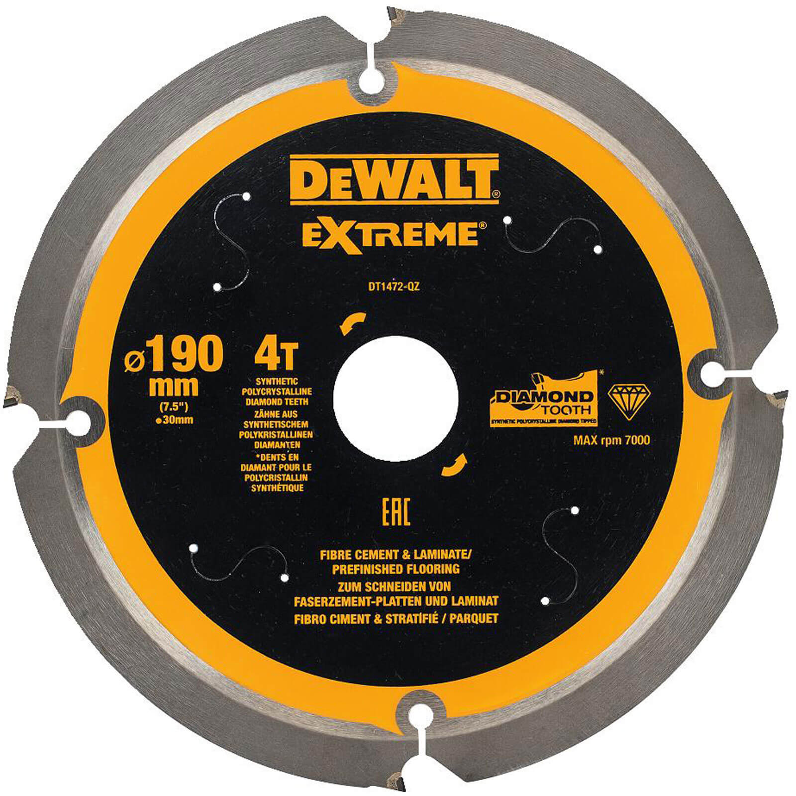 Photo of Dewalt Pcd Fibre Cement Saw Blade 190mm 4t 30mm