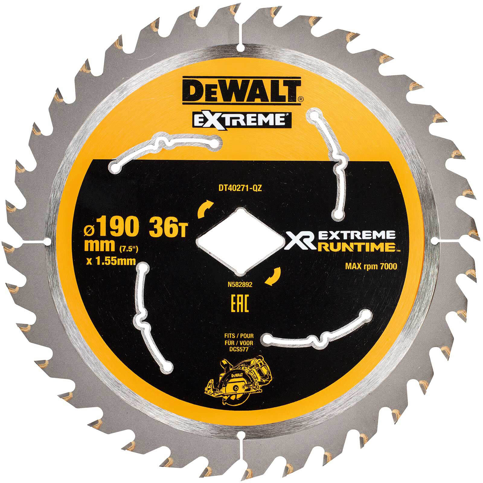 Photo of Dewalt Xr Extreme Cordless Diamond Bore Saw Blade For Dcs577 190mm 36t 30mm