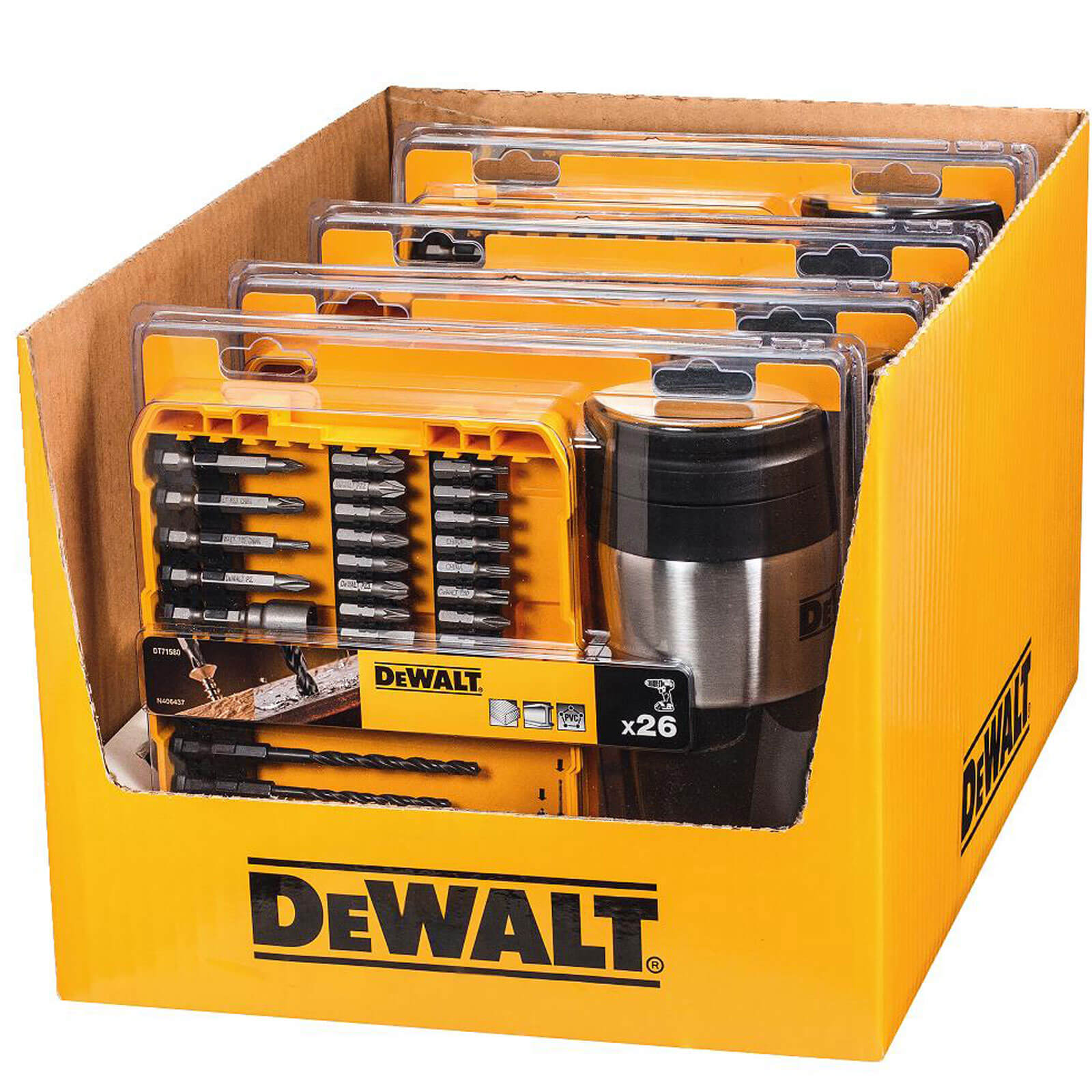 DeWalt 26 Piece Screwdriver Bit Set and Thermal Mug Screwdriver Bits