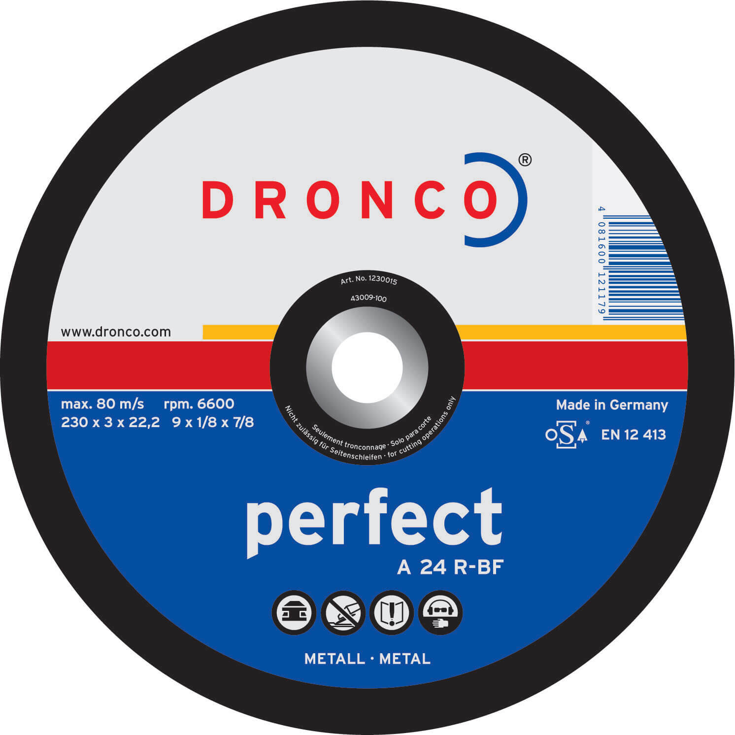Photo of Dronco A 24 R Perfect Flat Metal Cutting Disc 180mm Pack Of 1