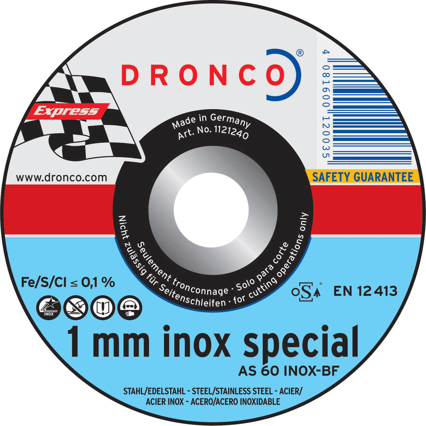 Photo of Dronco As 60 T Inox Thin Stainless Steel Cutting Disc 115mm Pack Of 1