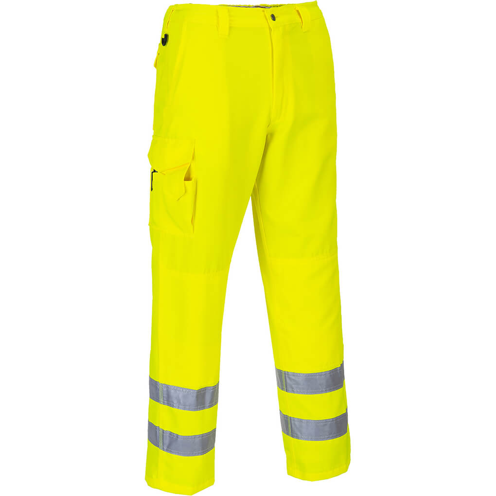 Photo of Portwest E046 Mens Class 1 Hi Vis Combat Trousers Yellow Large 32