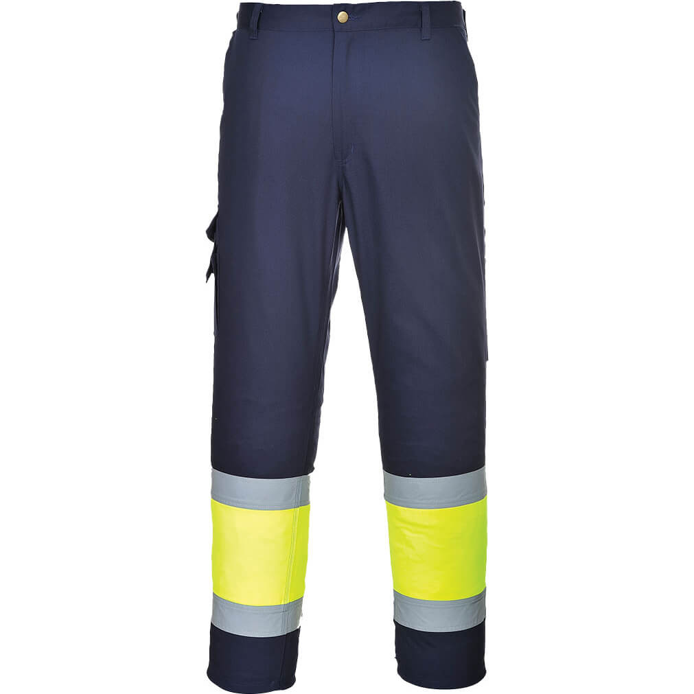 Photo of Portwest Hi Vis Two Tone Combat Trousers Yellow / Navy 2xl 34