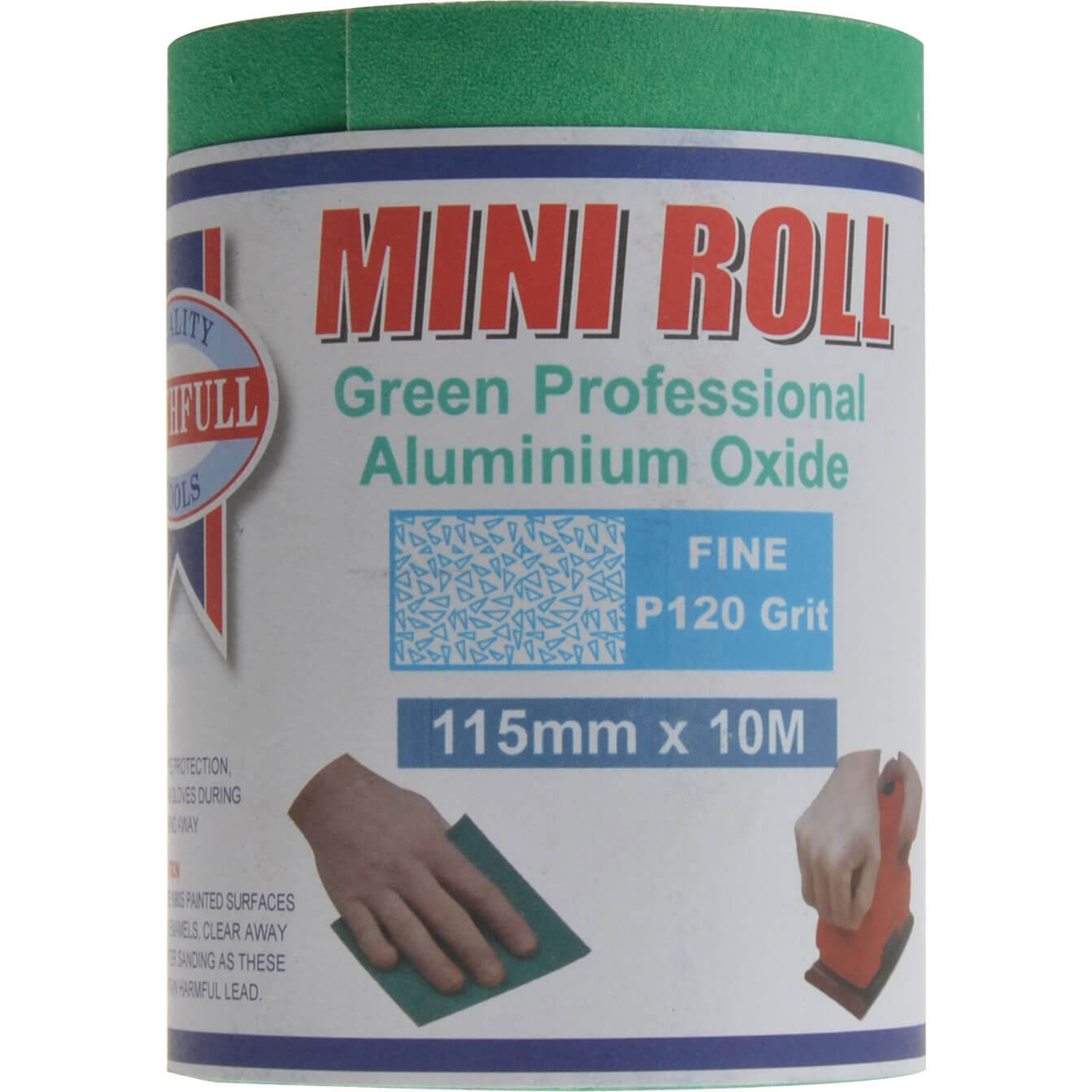 Photo of Faithfull Green Aluminium Oxide Sanding Roll 115mm 10m 120g
