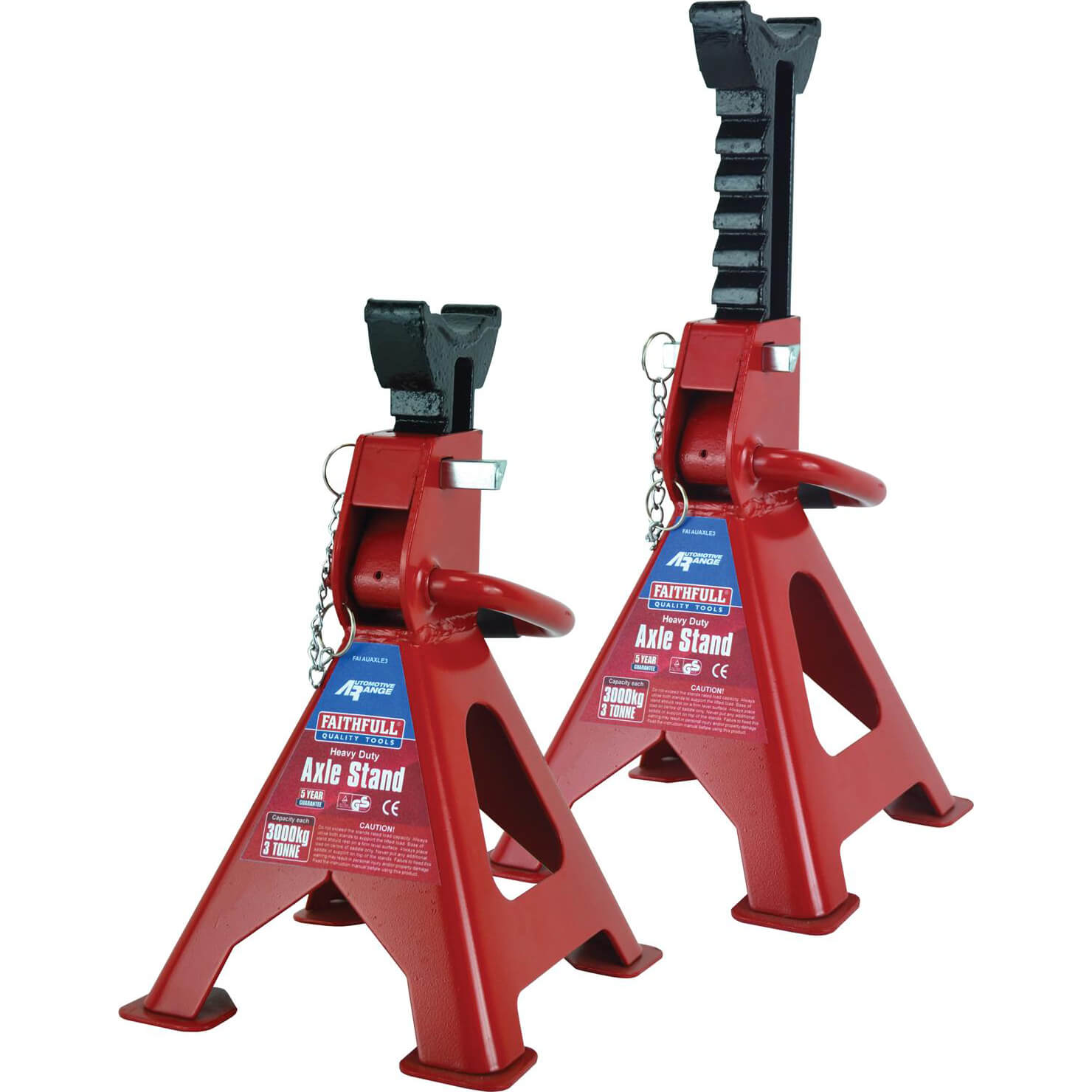 Faithfull Axle Stands Quick Release Ratchet Ajustment Axle Stands