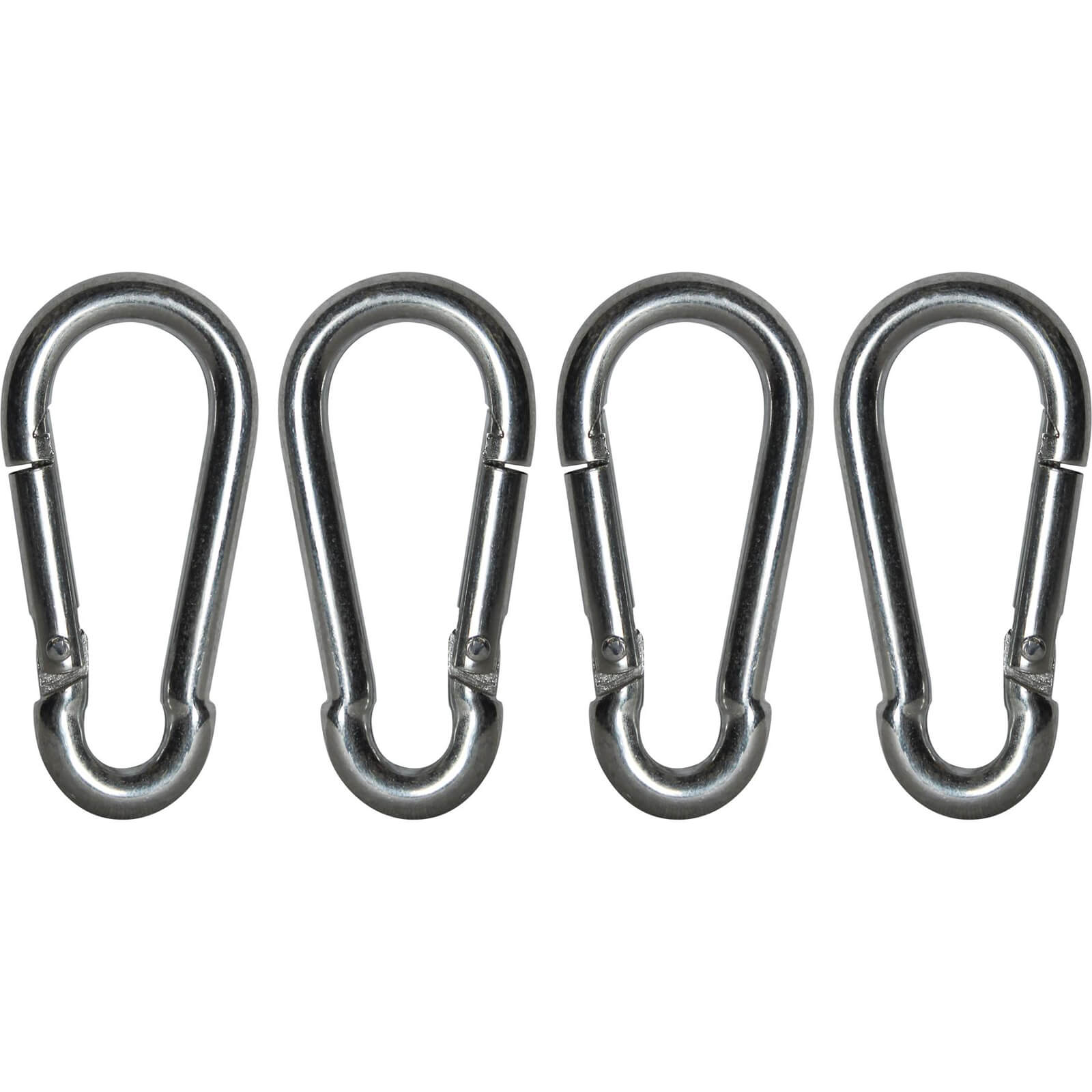Photo of Faithfull Zinc Plated Fire Brigade Snap Hook Carabiner 6mm Pack Of 4