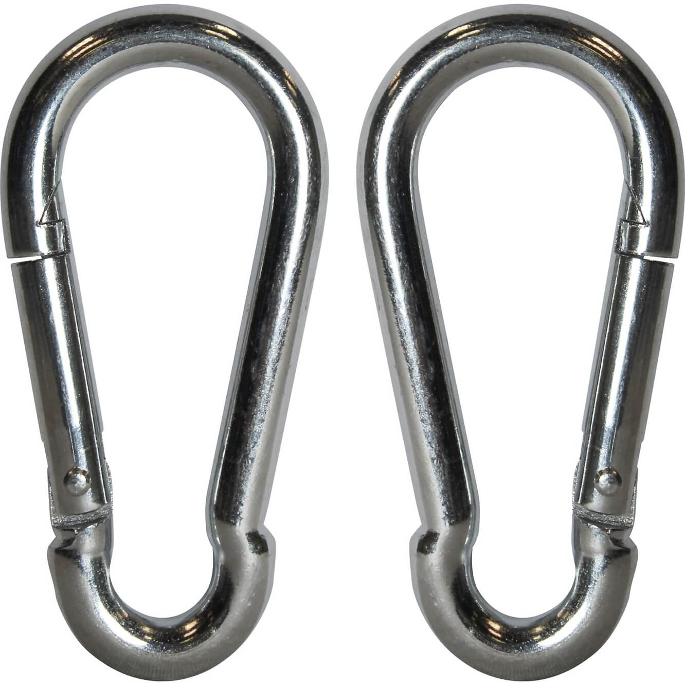 Photo of Faithfull Zinc Plated Fire Brigade Snap Hook Carabiner 8mm Pack Of 2