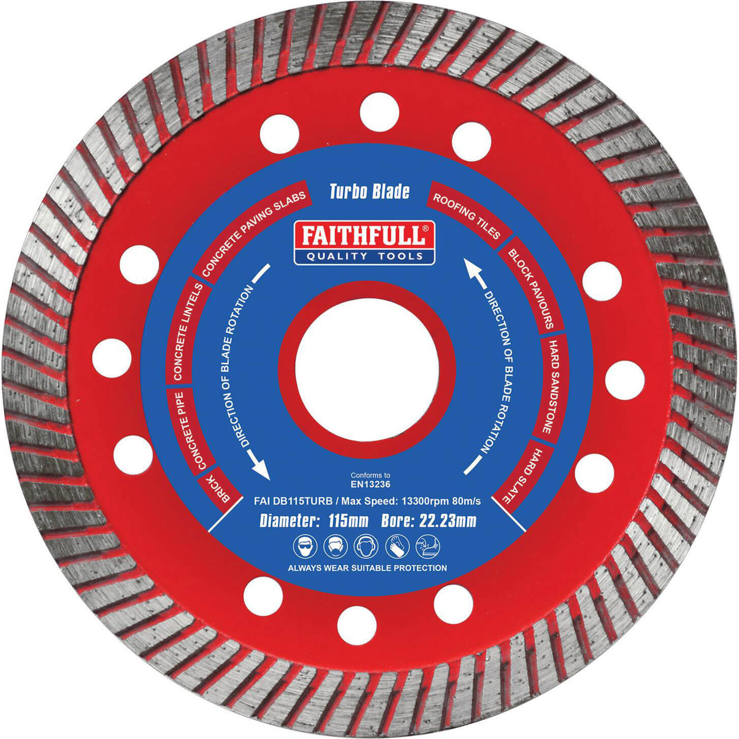 Photo of Faithfull Turbo Cut Diamond Cutting Disc 115mm