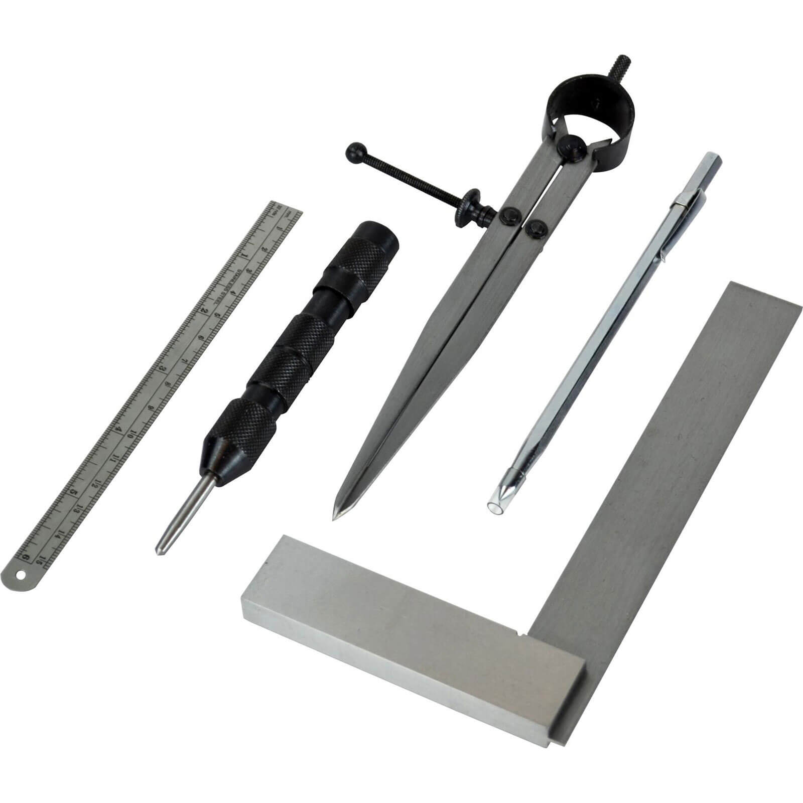 Photo of Faithfull 5 Piece Stainless Steel Marking And Measuring Set