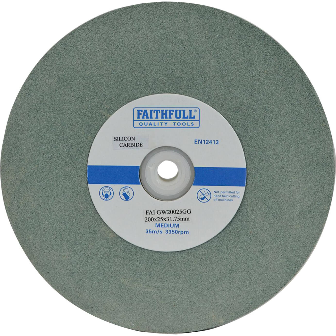 Photo of Faithfull Green Silicone Carbide Grinding Wheel 200mm 25mm Fine